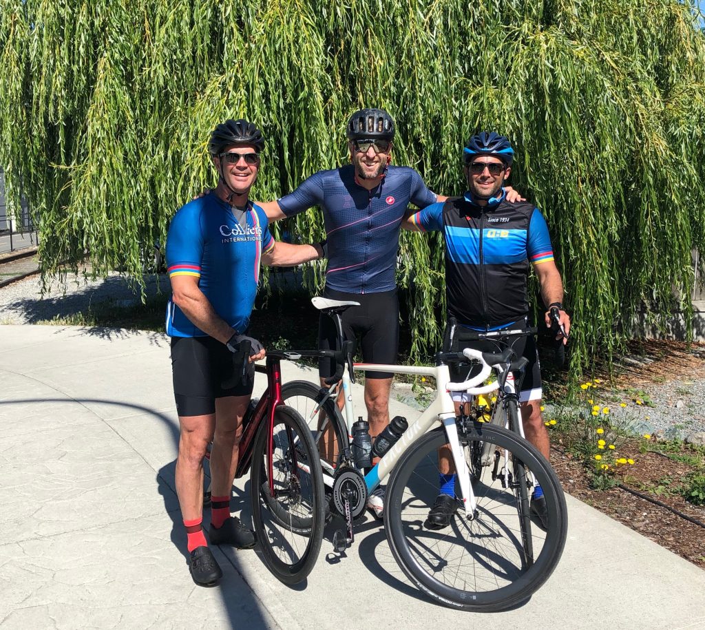 Grant Evans (Colliers) and Dave Jawl (Jawl Residential) with Ryder Hesjedal